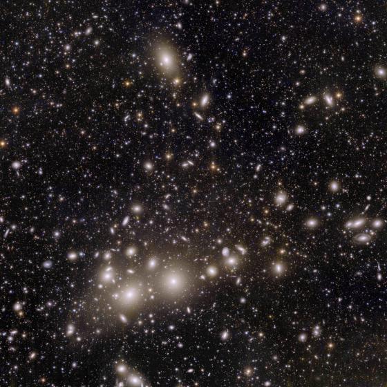 La vista di Euclid dell'ammasso di galassie di Perseo