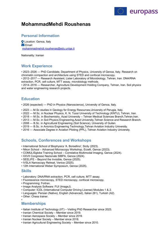 CV and Research activities